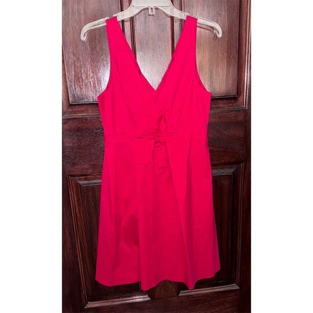 Theory Nabila Red Sleeveless‎ V-neck A-line Pleated Dress Size 8